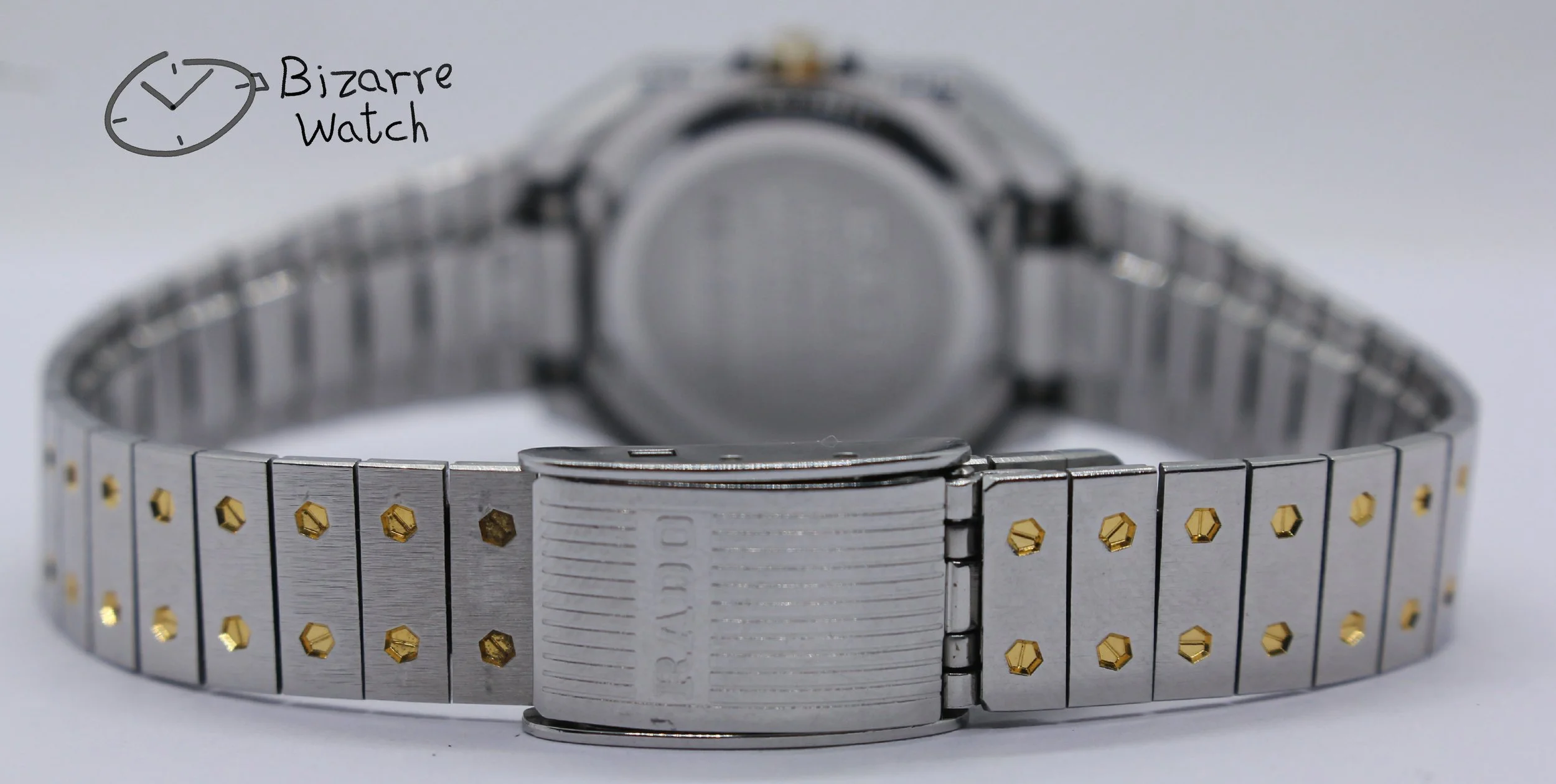 bezel screws hexagonal dial cartier Vintage Ladies Rado De Santos Homage 24mm Goldplated 133.9006.4 Black Dial Watch bizarre bizarrewatch