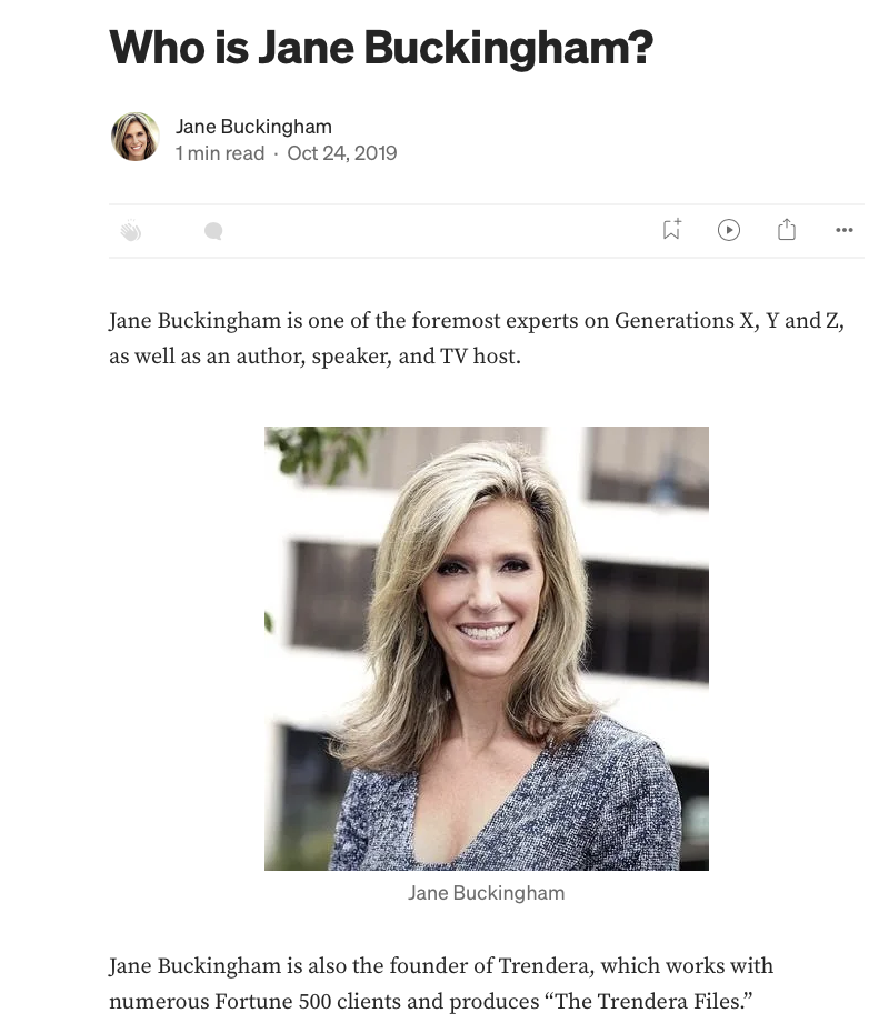 Medium Magazine features Jane Buckingham
