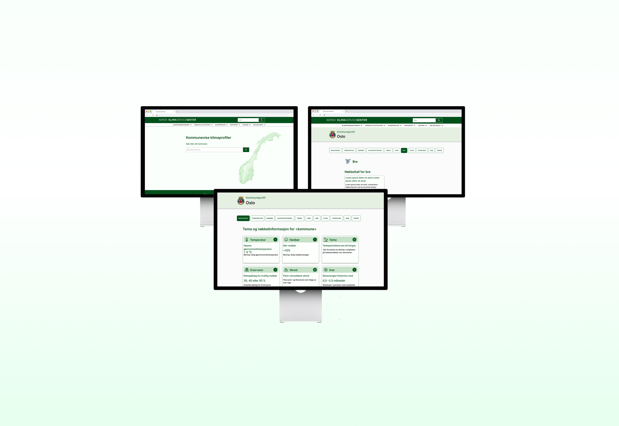Betaversjon - Kommunevise klimaprofiler