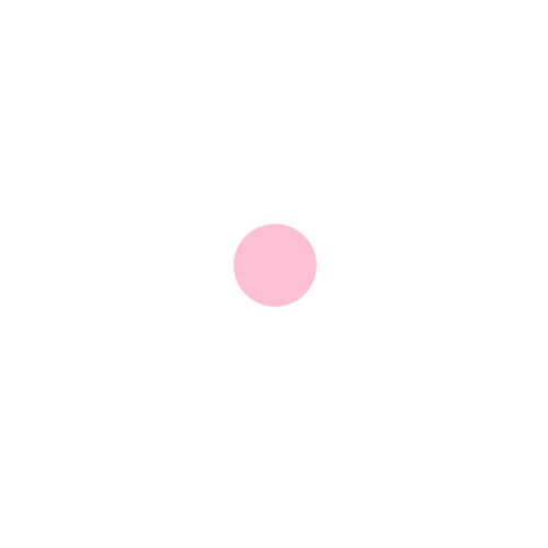 A simplified illustration of a white daisy with a pink center on a black background.