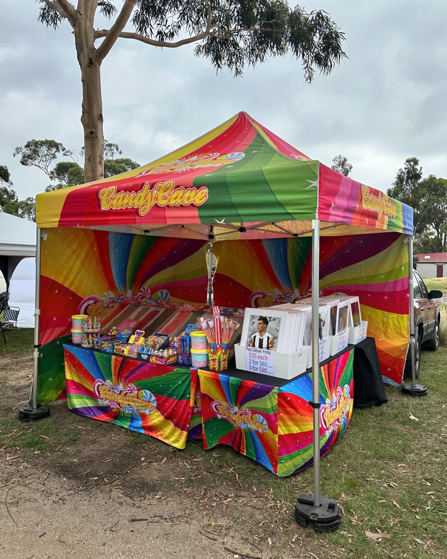 We&rsquo;re trading at Wallan Market today - Hadfield Park Wallan VIC #wallan #marketsvic #candystall #melbourneeats #melbournemarkets #lollyshop #foryoupage