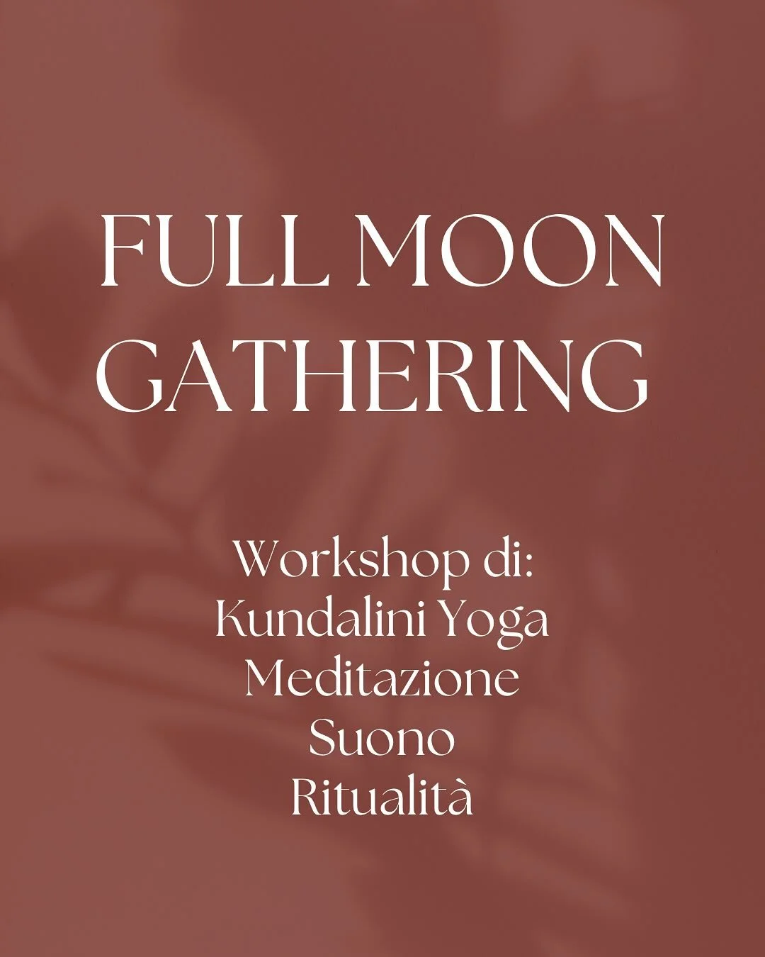 🌕✨Aries Full moon Gathering✨🌕

✨ Cosa ti aspetta:
&ndash; Sequenza di Kundalini Yoga per liberare energia vitale e radicare il coraggio.
&ndash; Meditazione guidata per contattare il tuo s&eacute; autentico.
&ndash; Rilassamento sonoro con vibrazio
