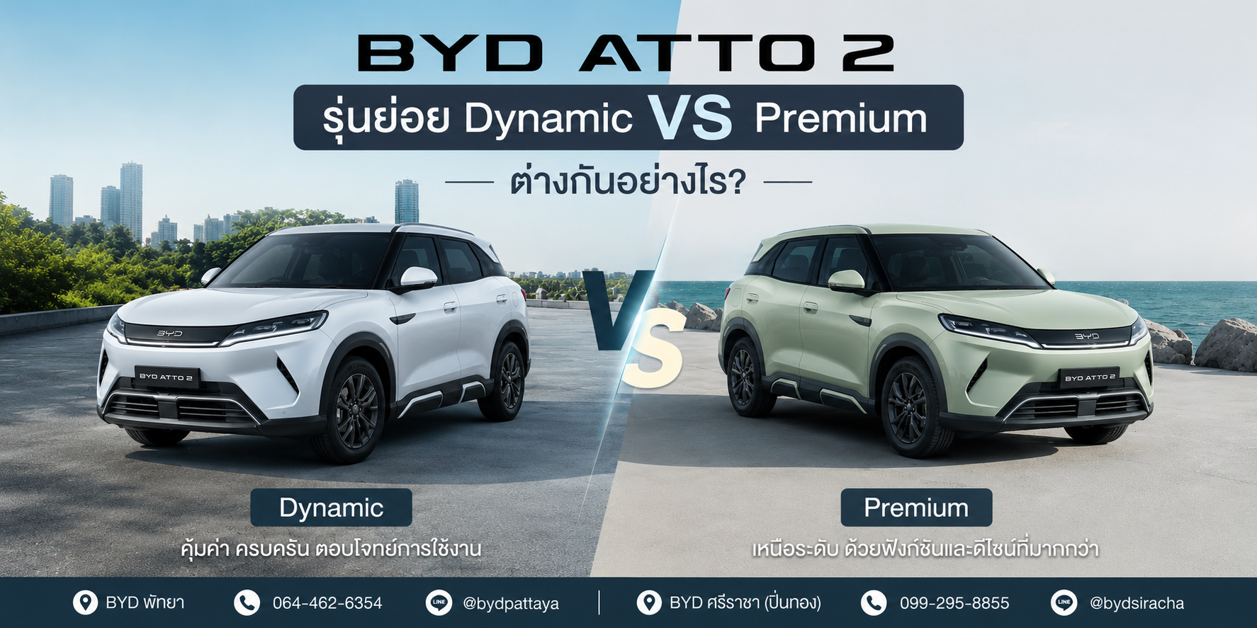 byd atto 2 dynamic vs premium