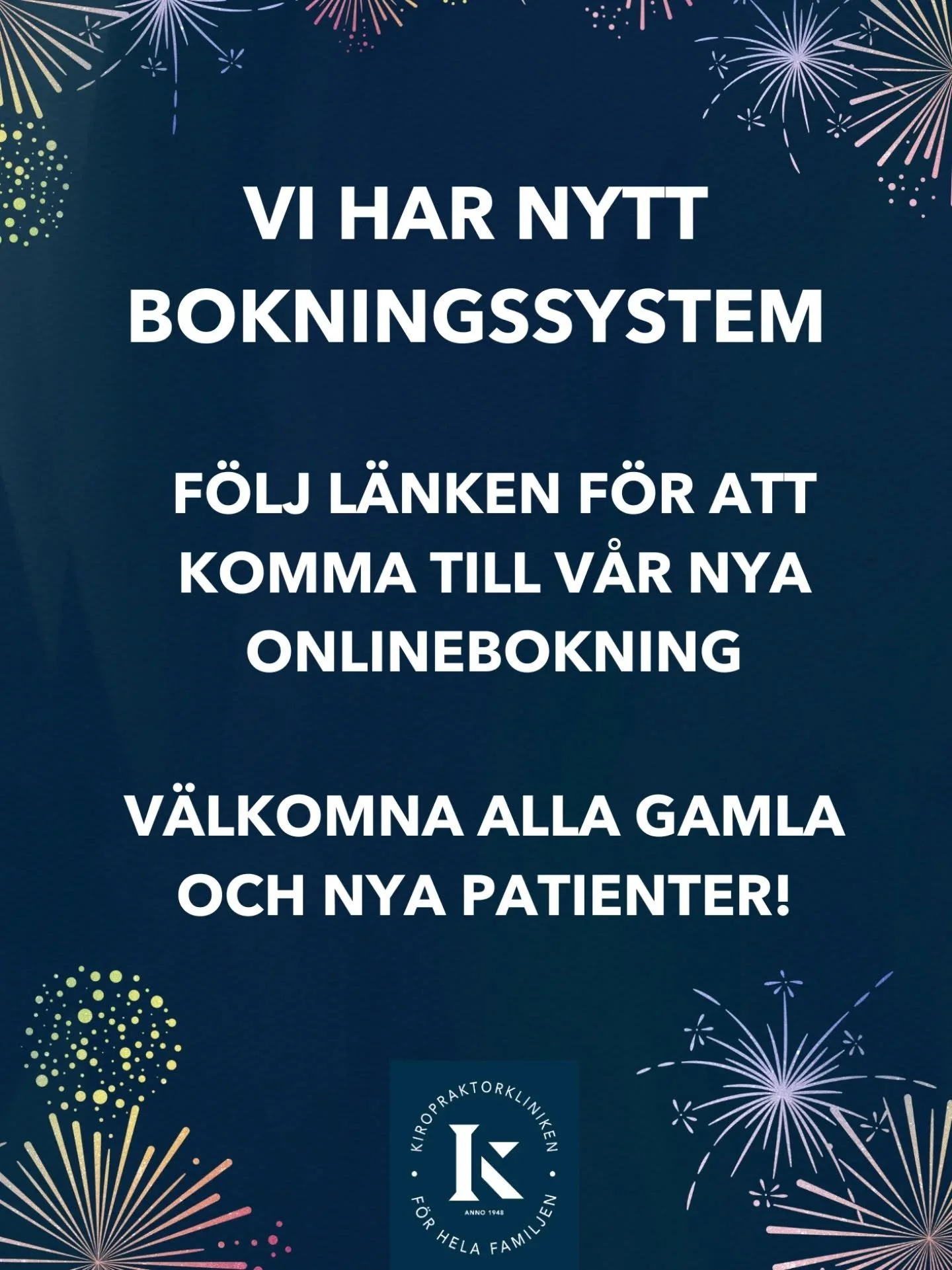 Ny onlinebokning! G&aring; in p&aring; www.kiropraktorkliniken.nu och klicka dig vidare. Vill du ha automatisk sms-p&aring;minnelse p&aring; dina tider? (s&aring; klart du vill😁) D&aring; beh&ouml;ver vi korrekt mejl 📧 och telefonnr📱till dig. Kont