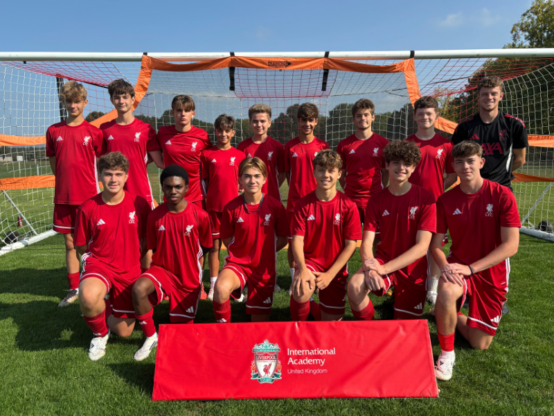 Team of Liverpool FC campers in kit