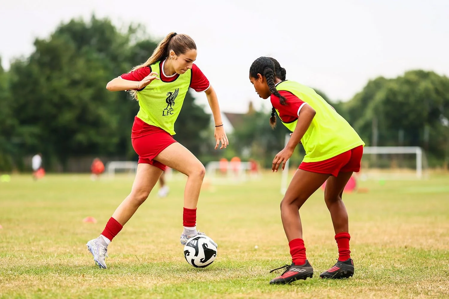 Girls playing in match
