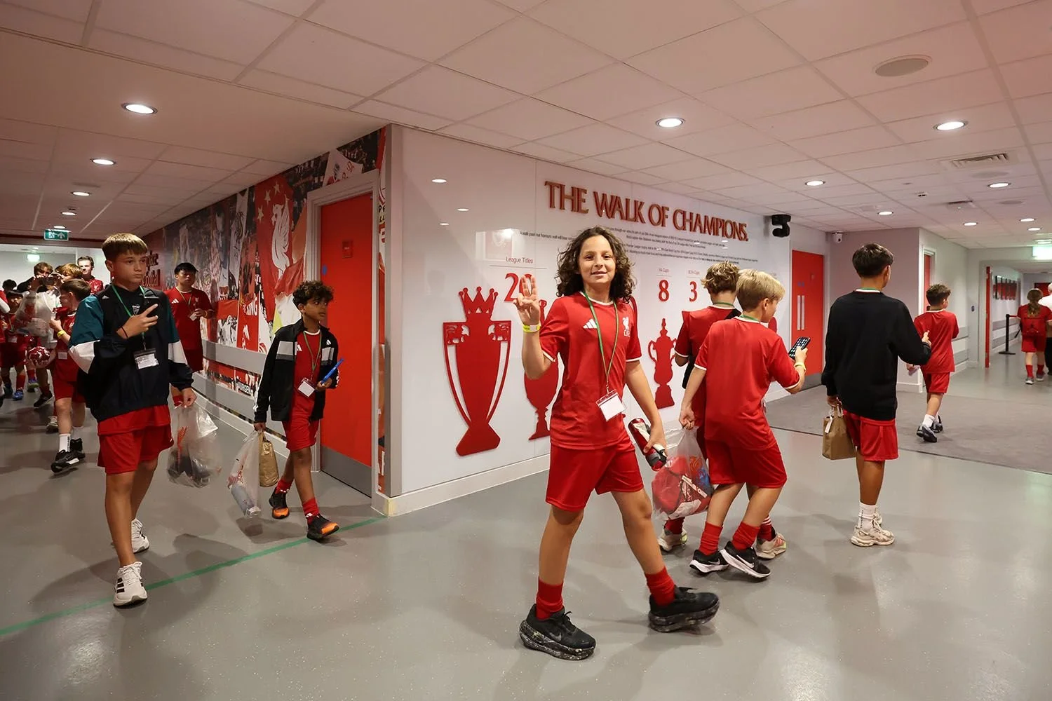 Player walking through Anfield