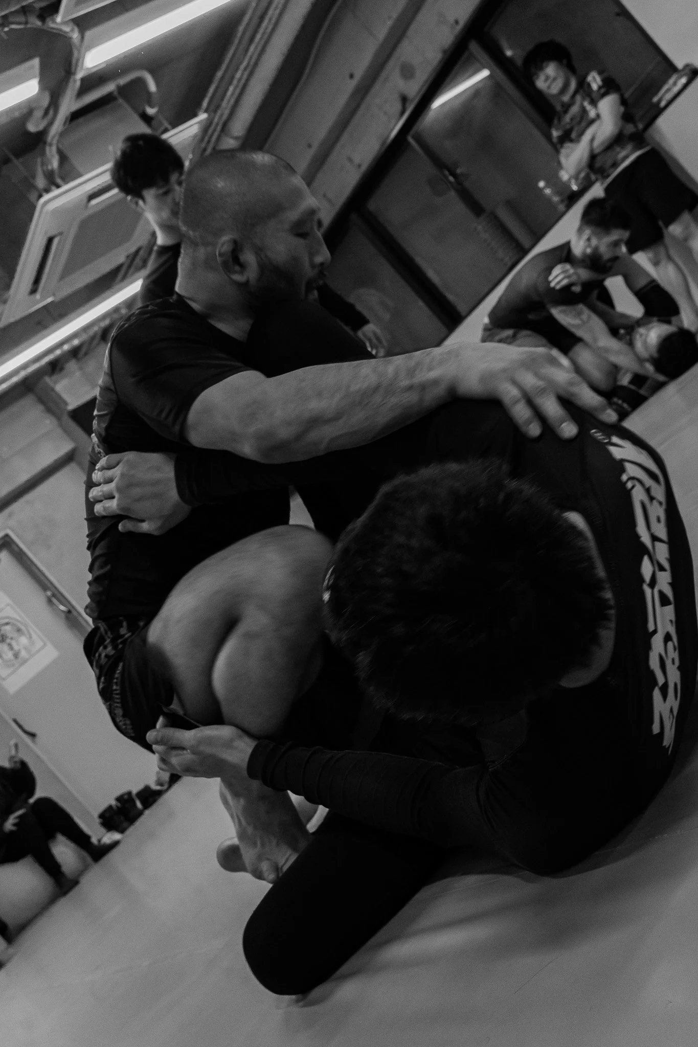 No-gi grappling exchange during training at Imanari Jiu-Jitsu in Tokyo, Japan