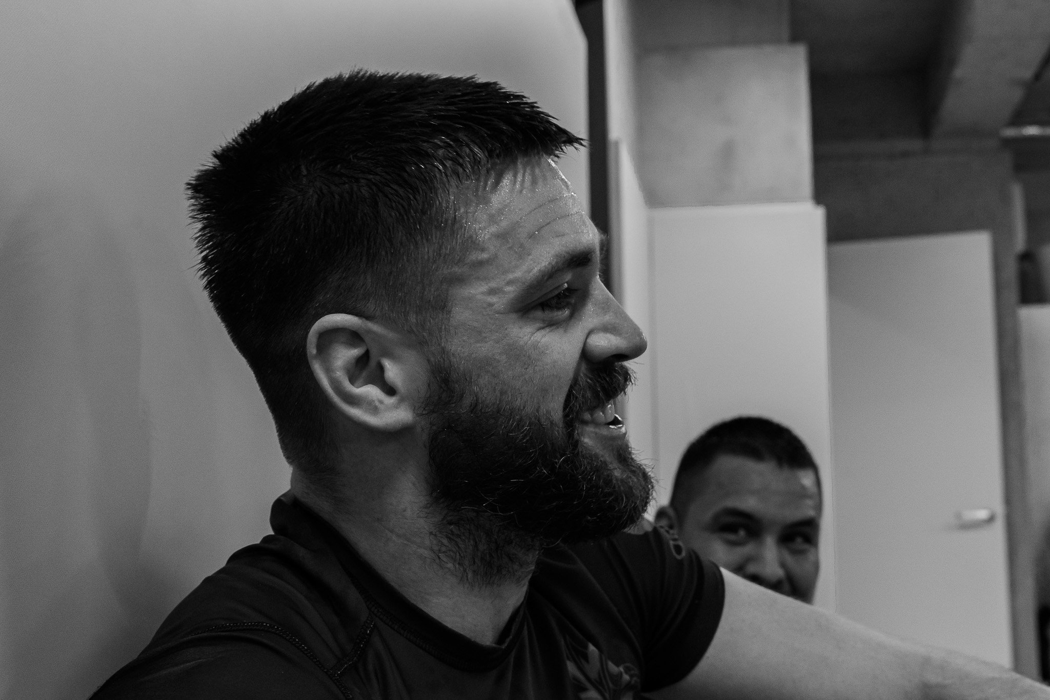 Portrait of a student resting after training at Imanari Jiu-Jitsu in Tokyo, Japan
