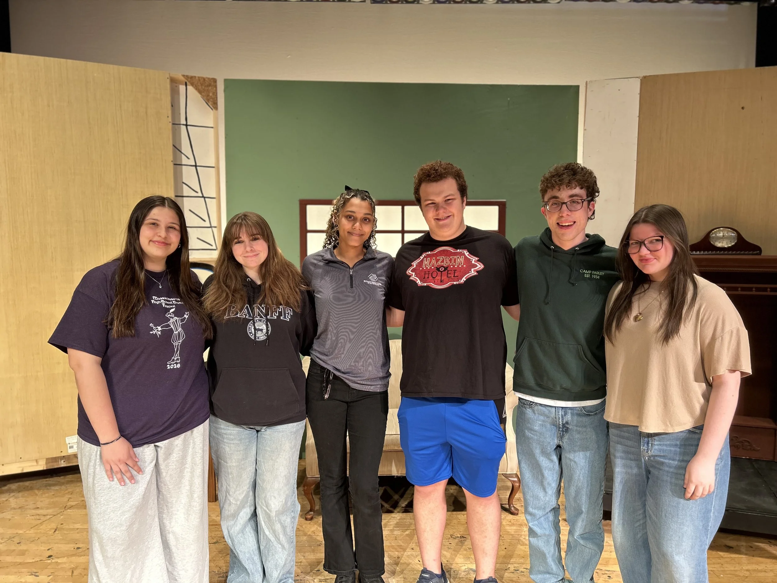 Carina Curtis, Stage Manager-
Emma Johnson, Stage Manager-
Adriana Mendes, Publicity-
James Carroll, Technical Director-
Liam Costello, Asst. Director-
Colleen Toland, Director


