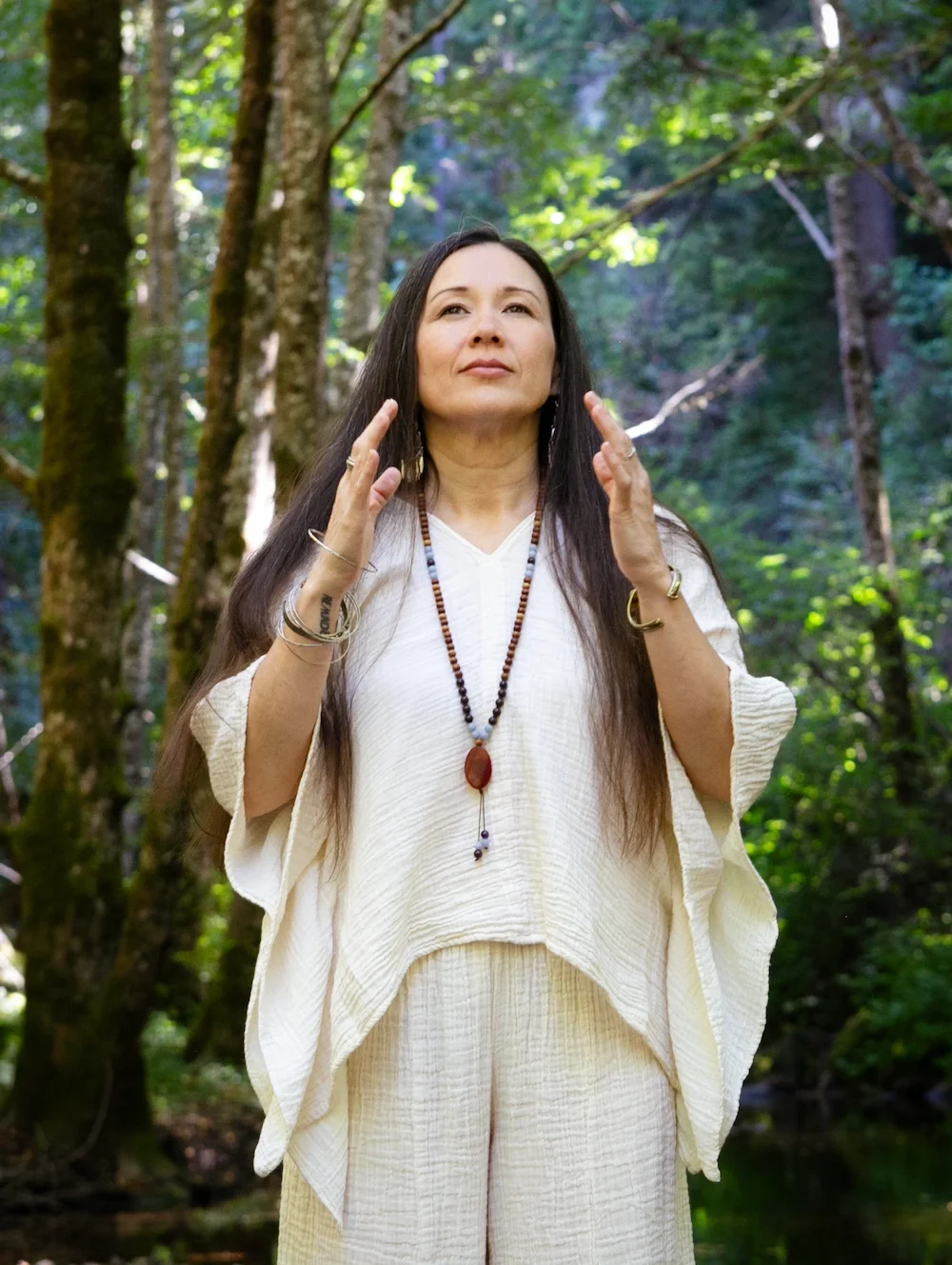 woman doing breath work
