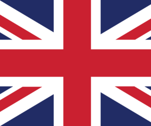 British flag with red, white, and blue colors arranged in a Union Jack pattern.