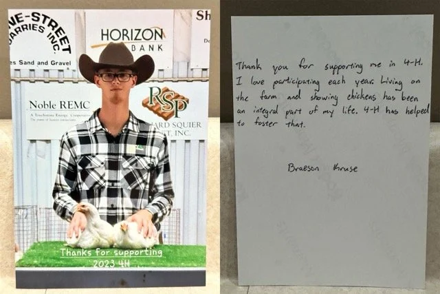 Thank you card from 4-H participant