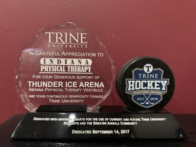 Award for supporting Trine University Thunder Ice Arena