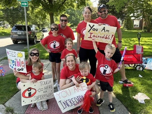 Team IPT wearing Incredibles themed shirts for Girls on The Run race