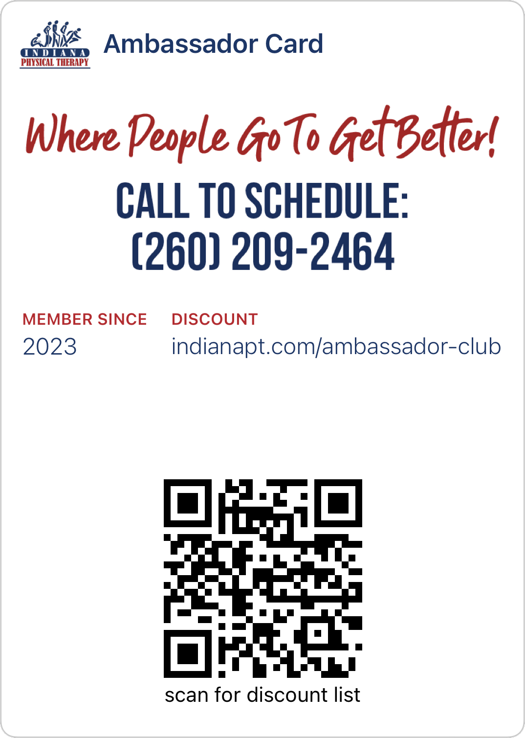 Ambassador Club — Indiana Physical Therapy