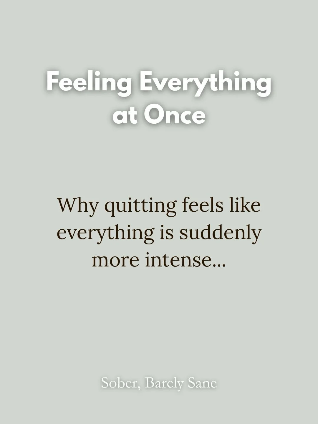 Taking away the cushion means everything lands directly on your heart&mdash;the heavy stuff, but also the real joy. You aren&rsquo;t broken, and you aren&rsquo;t crazy; your nervous system is just waking up and learning to feel again. Be gentle with 