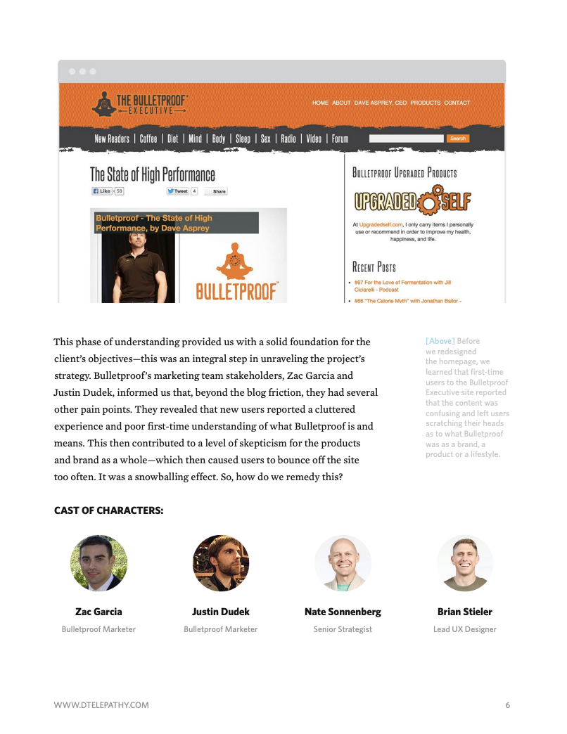 Digital Telepathy: Case Study, Bulletproof, page 6