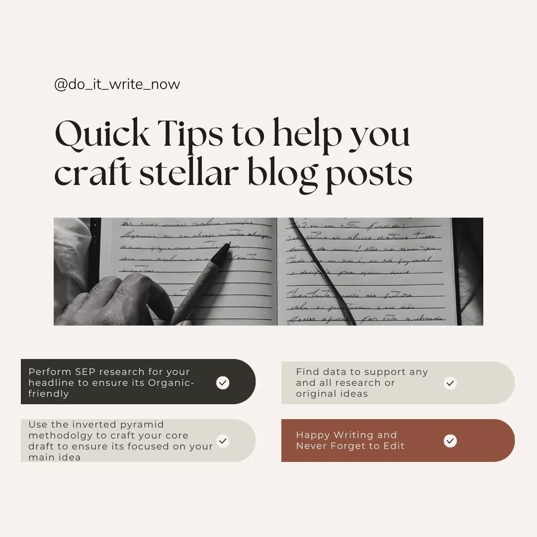 #savethispostforlater 
😍 Four quick-n-dirty tips to inspire your writing journey!

Want to learn more? Check out my Master #marketing Messaging Course - Link in Bio!