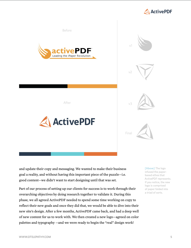 Digital Telepathy: Case Study, ActivePDF, page 5