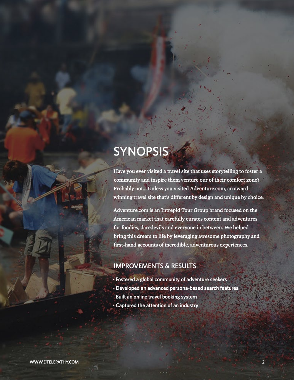 Digital Telepathy: Case Study, Adventure.com, page 2