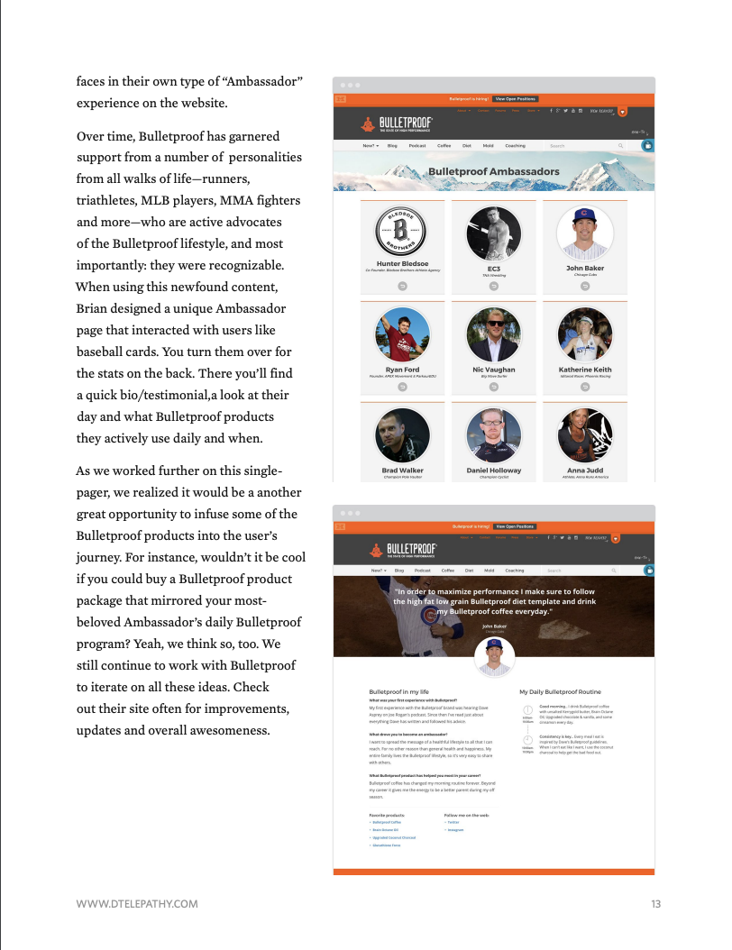 Digital Telepathy: Case Study, Bulletproof, page 13