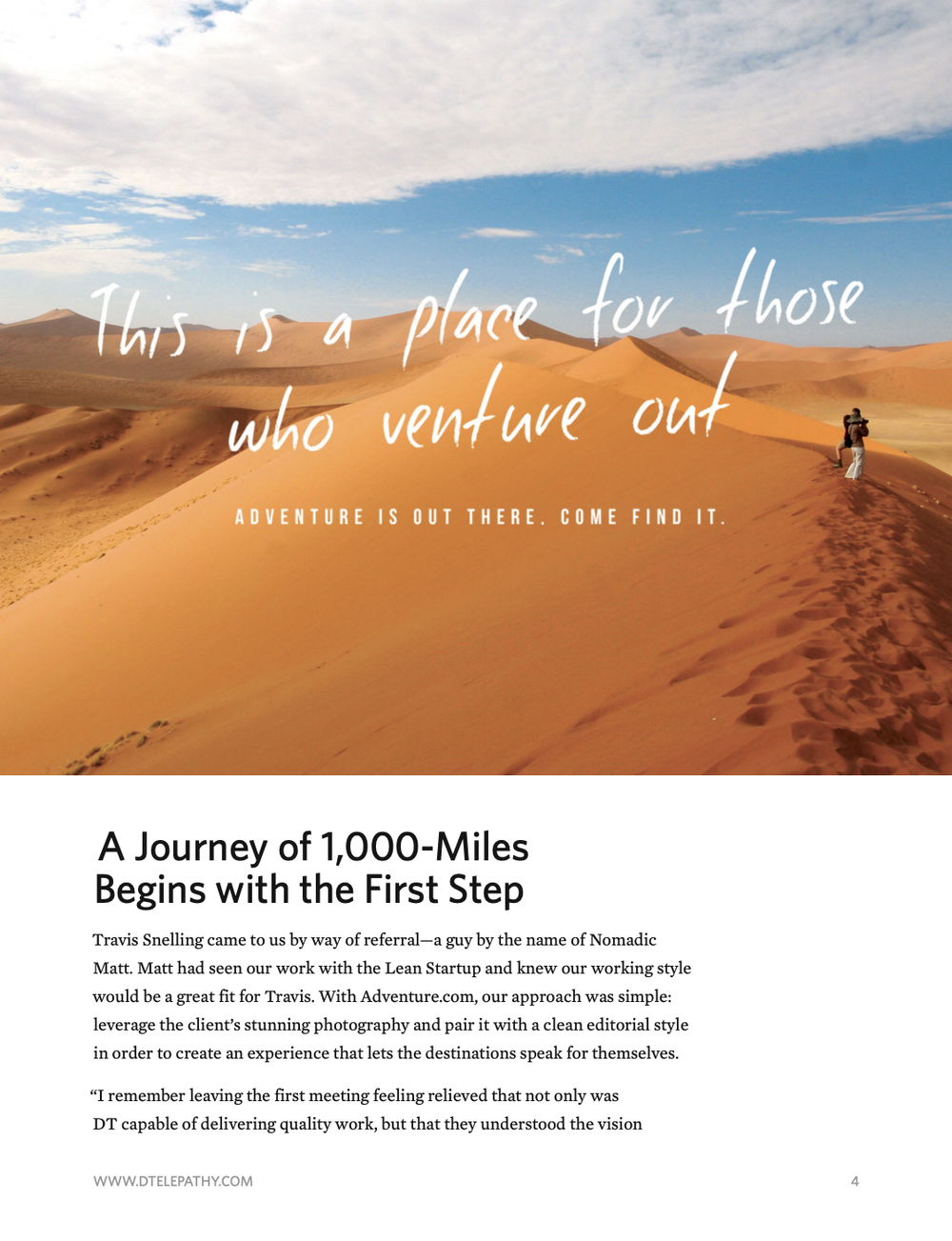 Digital Telepathy: Case Study, Adventure.com, page 4