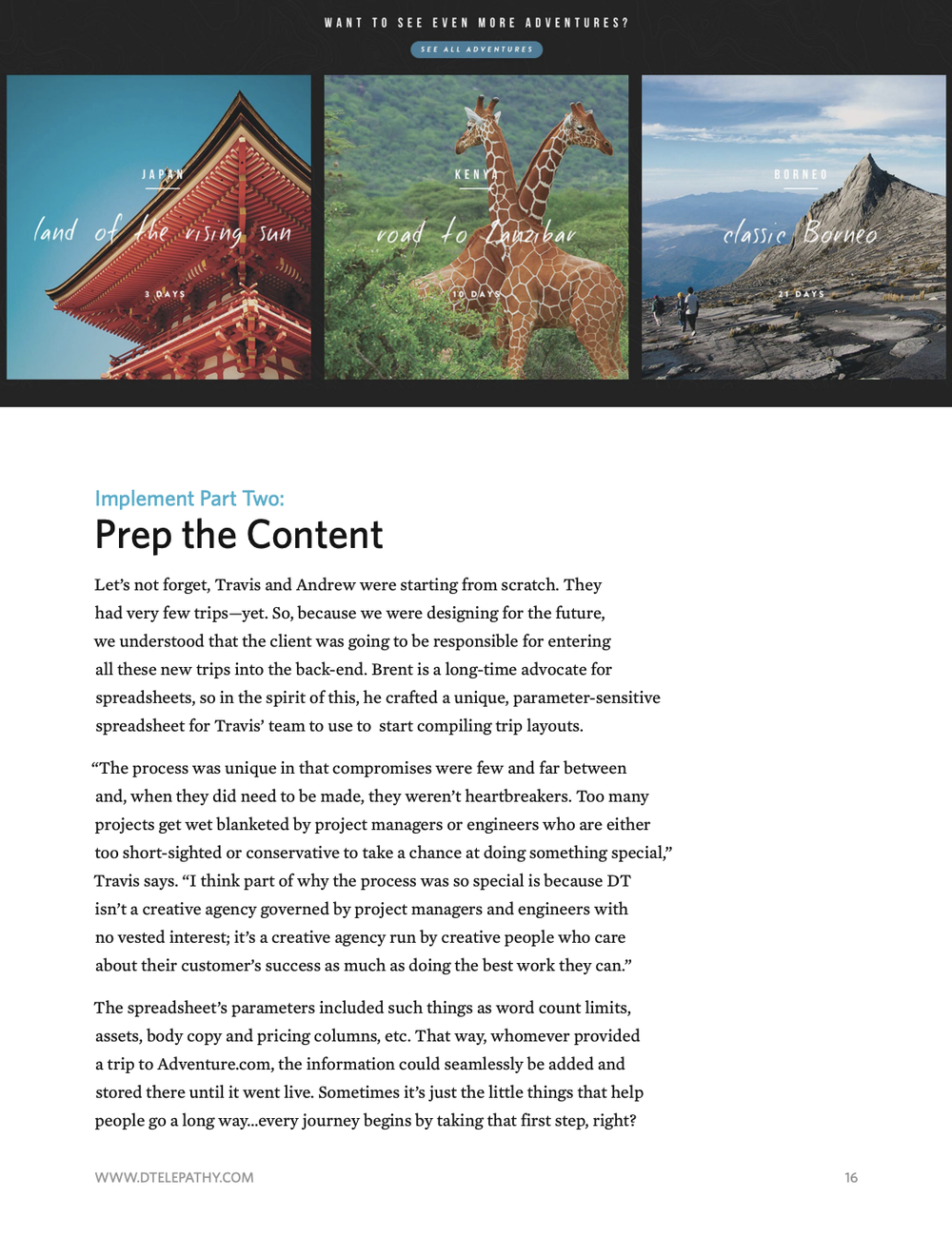 Digital Telepathy: Case Study, Adventure.com, page 16
