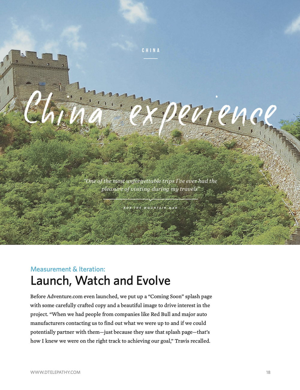Digital Telepathy: Case Study, Adventure.com, page 18