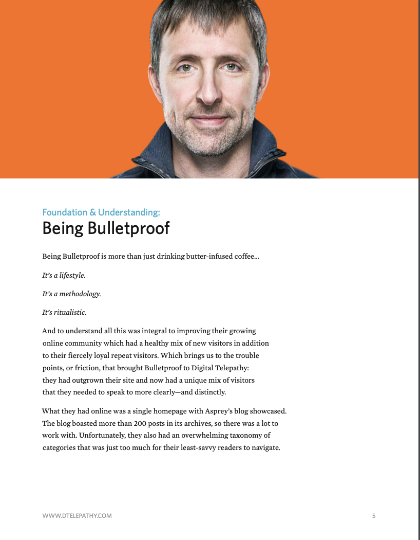 Digital Telepathy: Case Study, Bulletproof, page 5