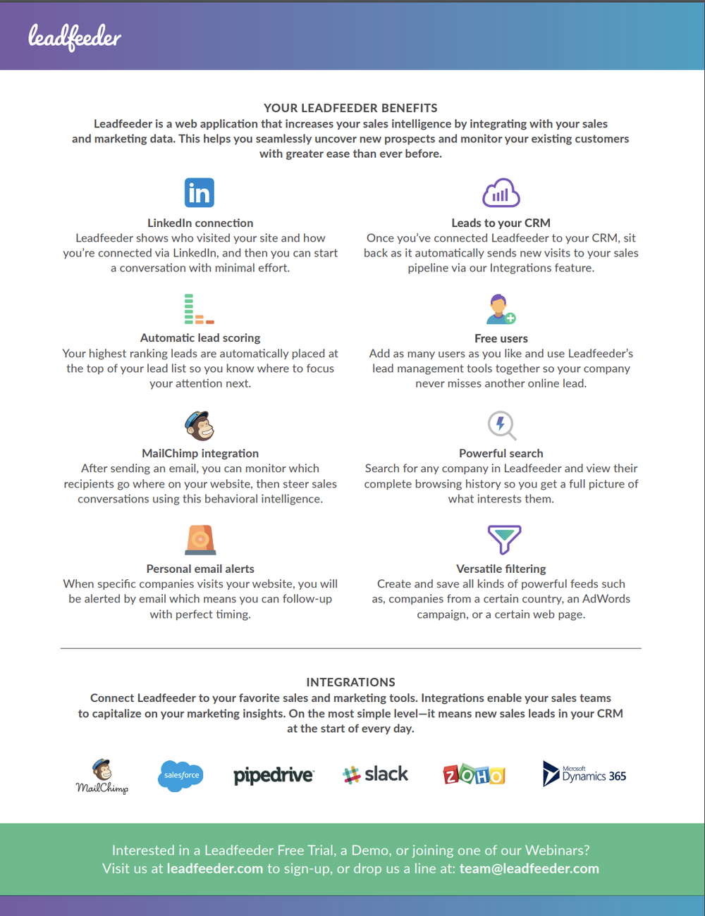 Leadfeeder: Product Information Sheet: Leadfeeder, sample 1