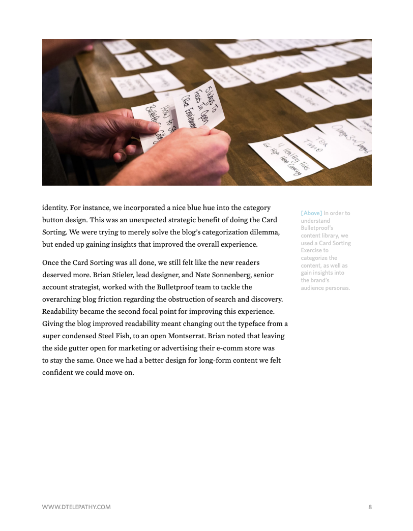 Digital Telepathy: Case Study, Bulletproof, page 8