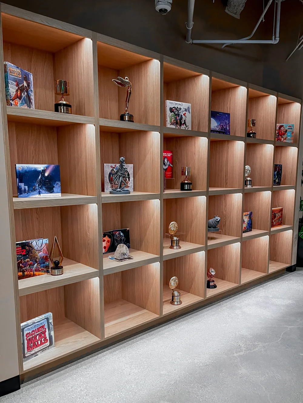 Awards wall at the Sony Pictures studio offices