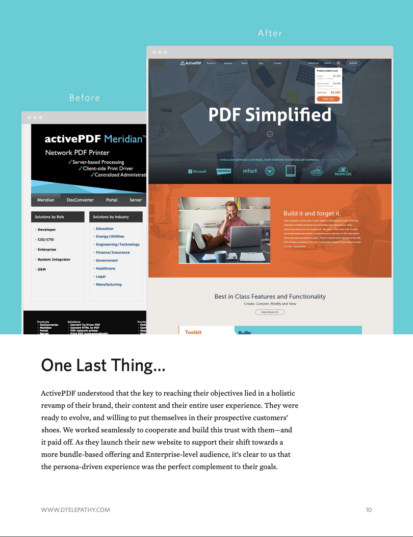 Digital Telepathy: Case Study, ActivePDF, page 10