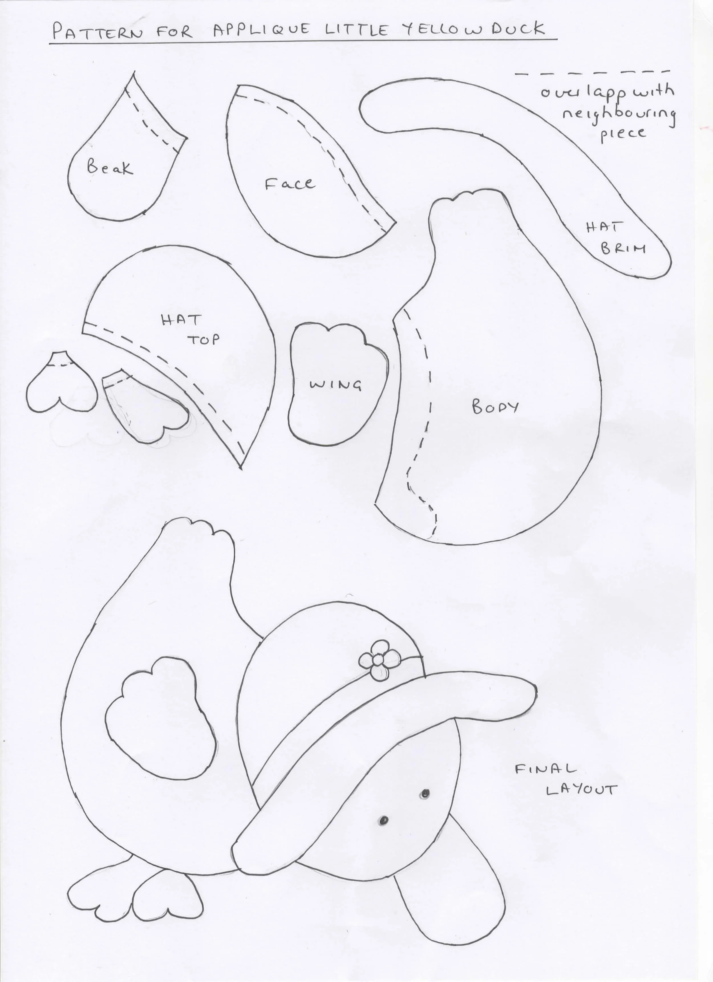 Applique Duck Pattern The Little Yellow Duck Project applique-duck-pattern-the-little-yellow-duck-project