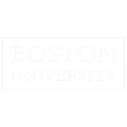 Boston University logo with white text on a black background.