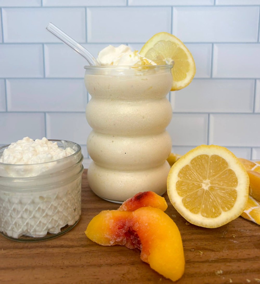 Peaches and Cream Cottage Cheese Smoothie