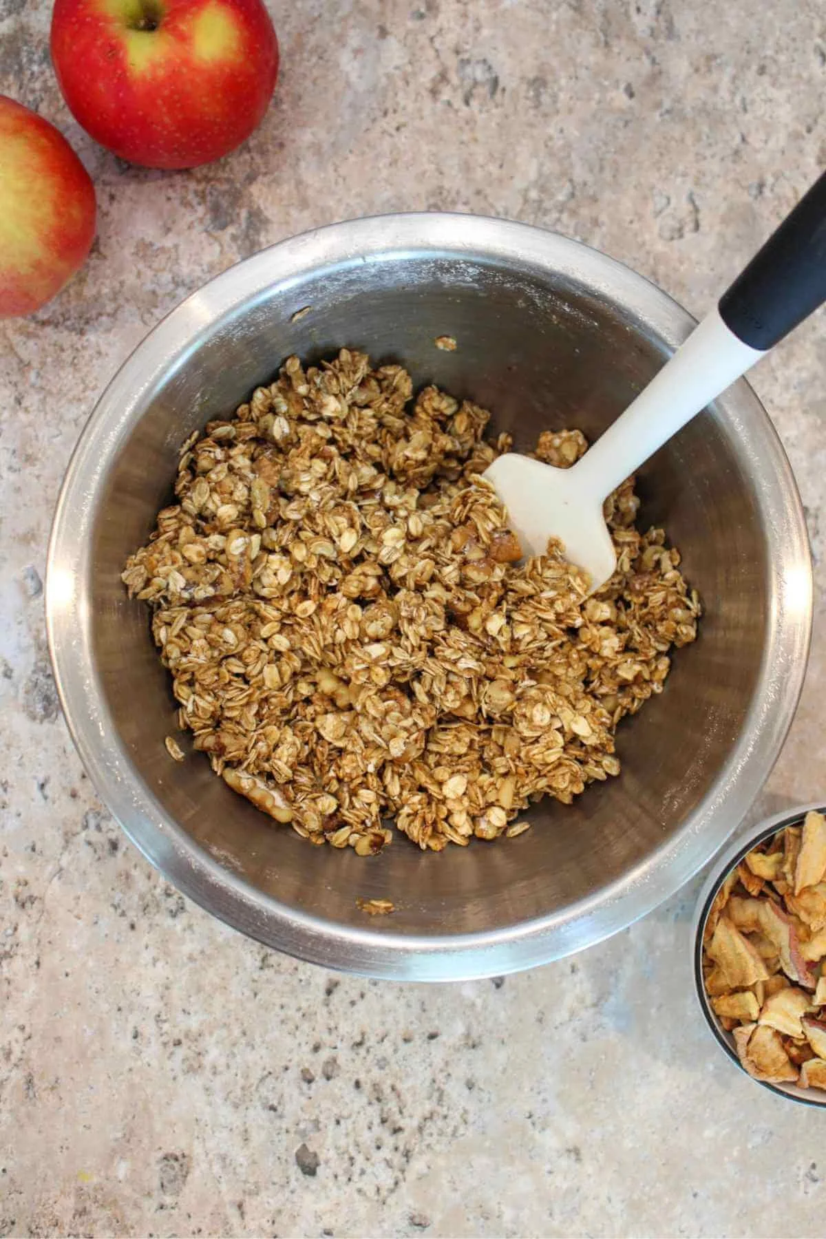 Pour your brown butter mixture over your oats and stir