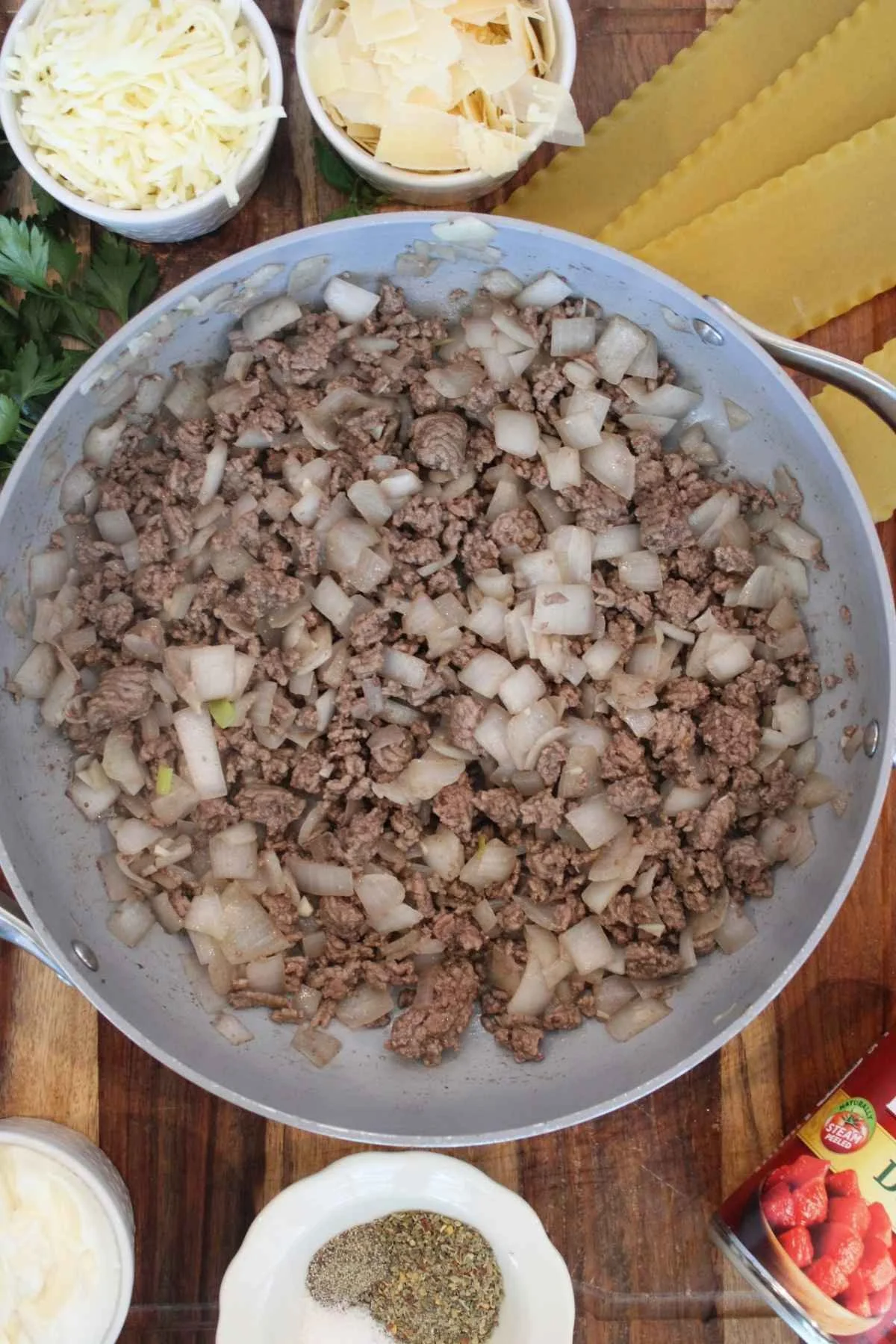 process 2 for a one pot lasagna recipe.