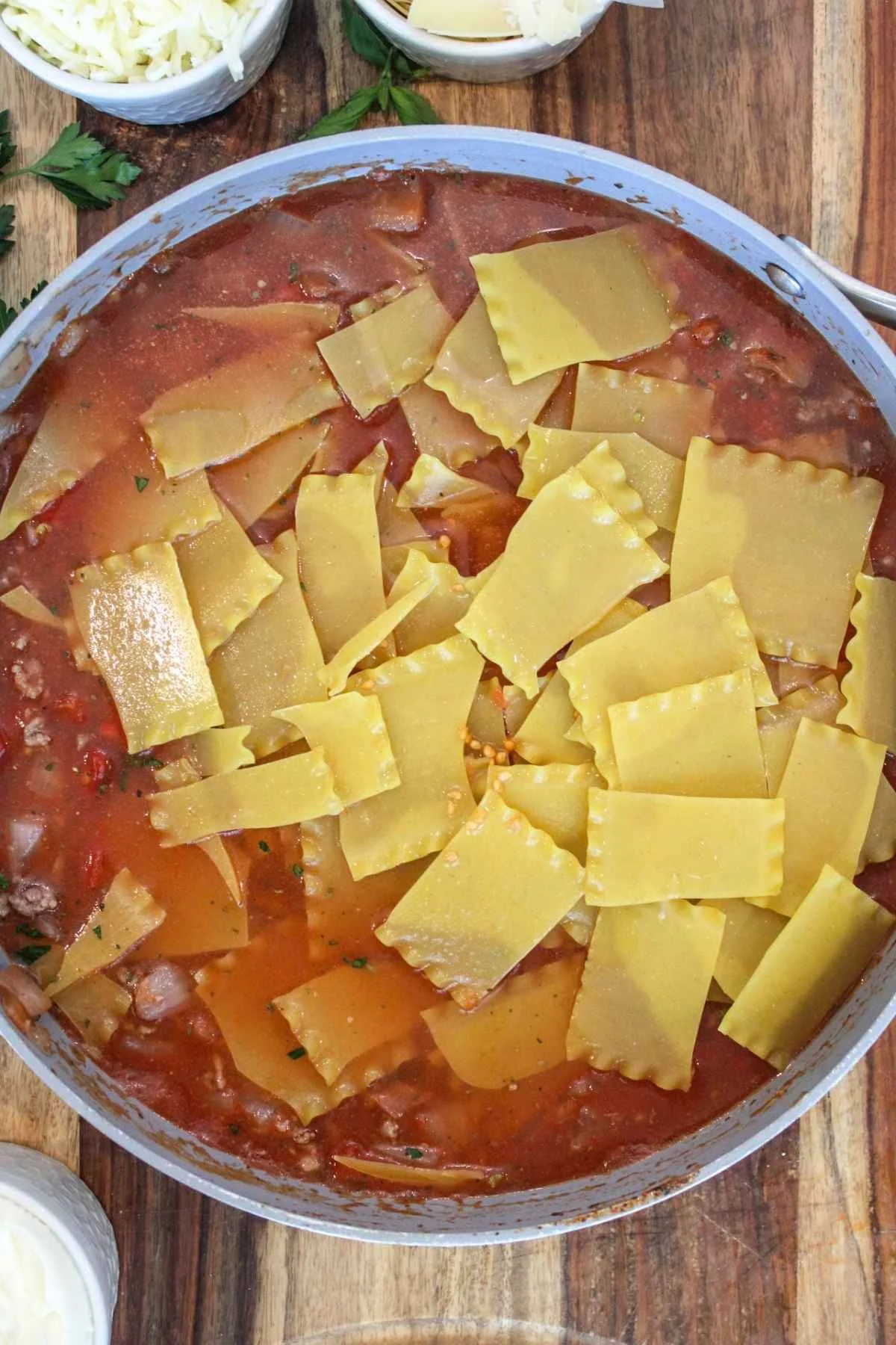 process 4 for a one pot lasagna recipe.