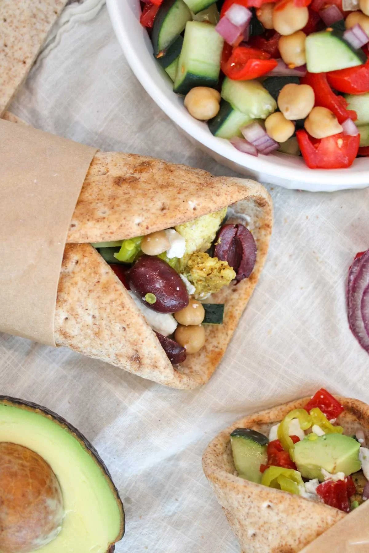 greek chicken pita wraps.