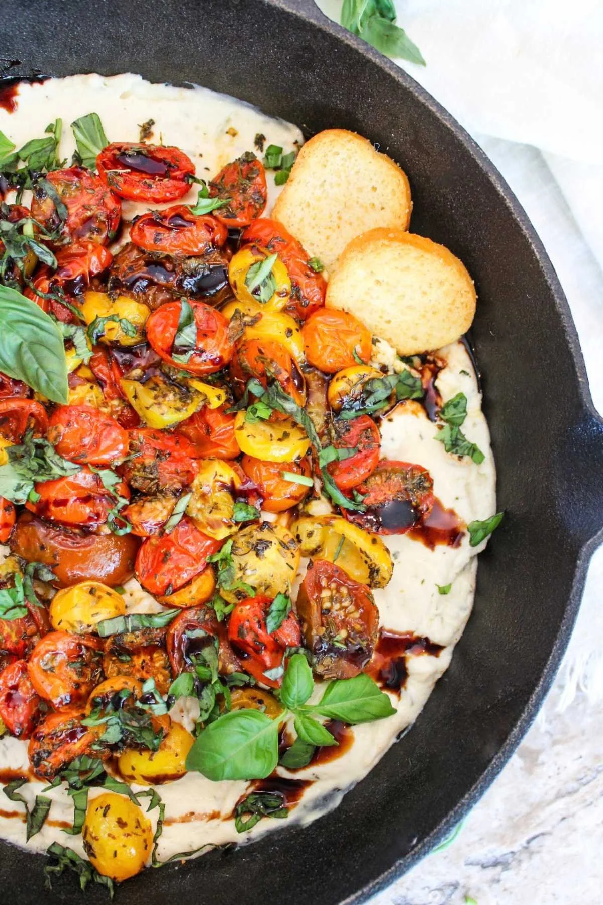 boursin dip with roasted tomatoes.