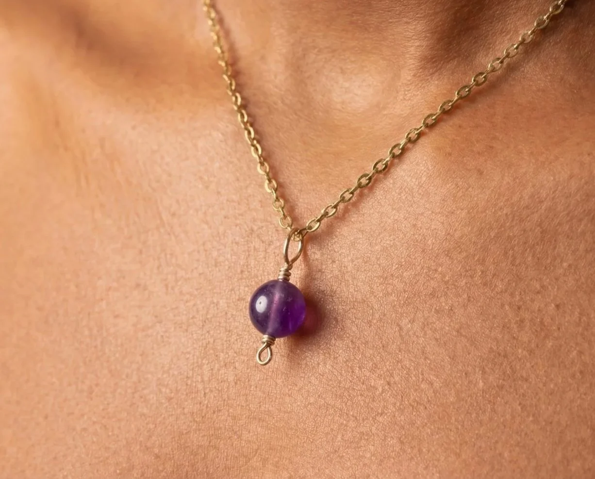 The Amethyst Nugget Necklace - Gold