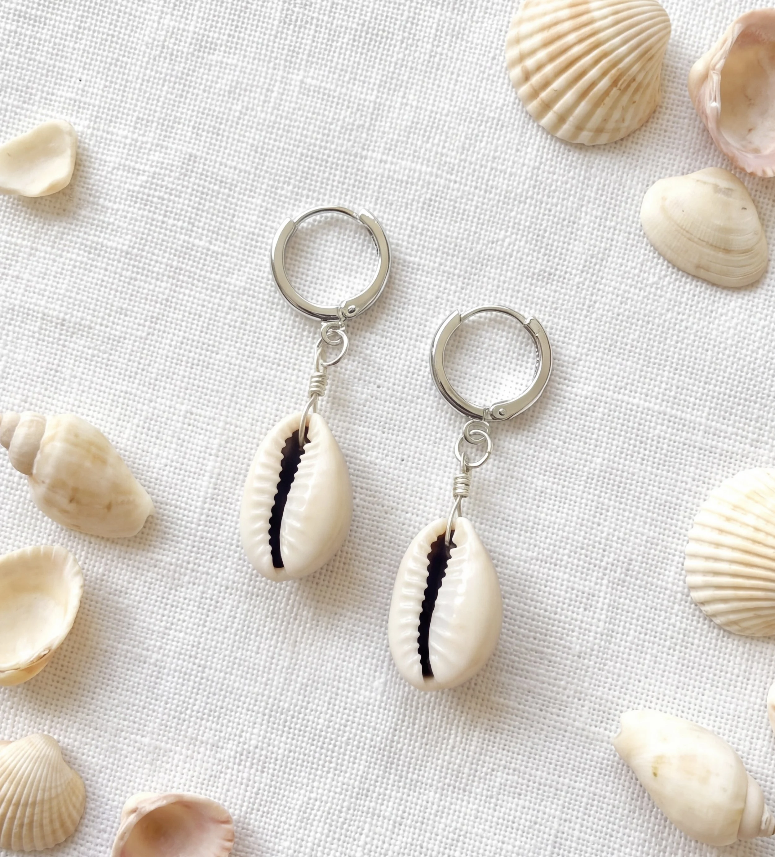 The Cowrie Shell Hoop Earrings