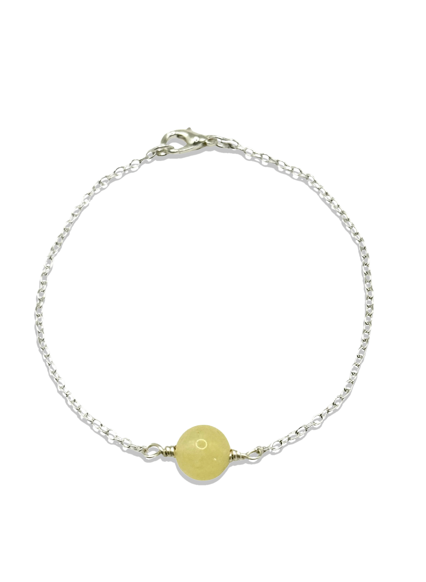 The Citrine Crystal Sphere Bracelet - Silver