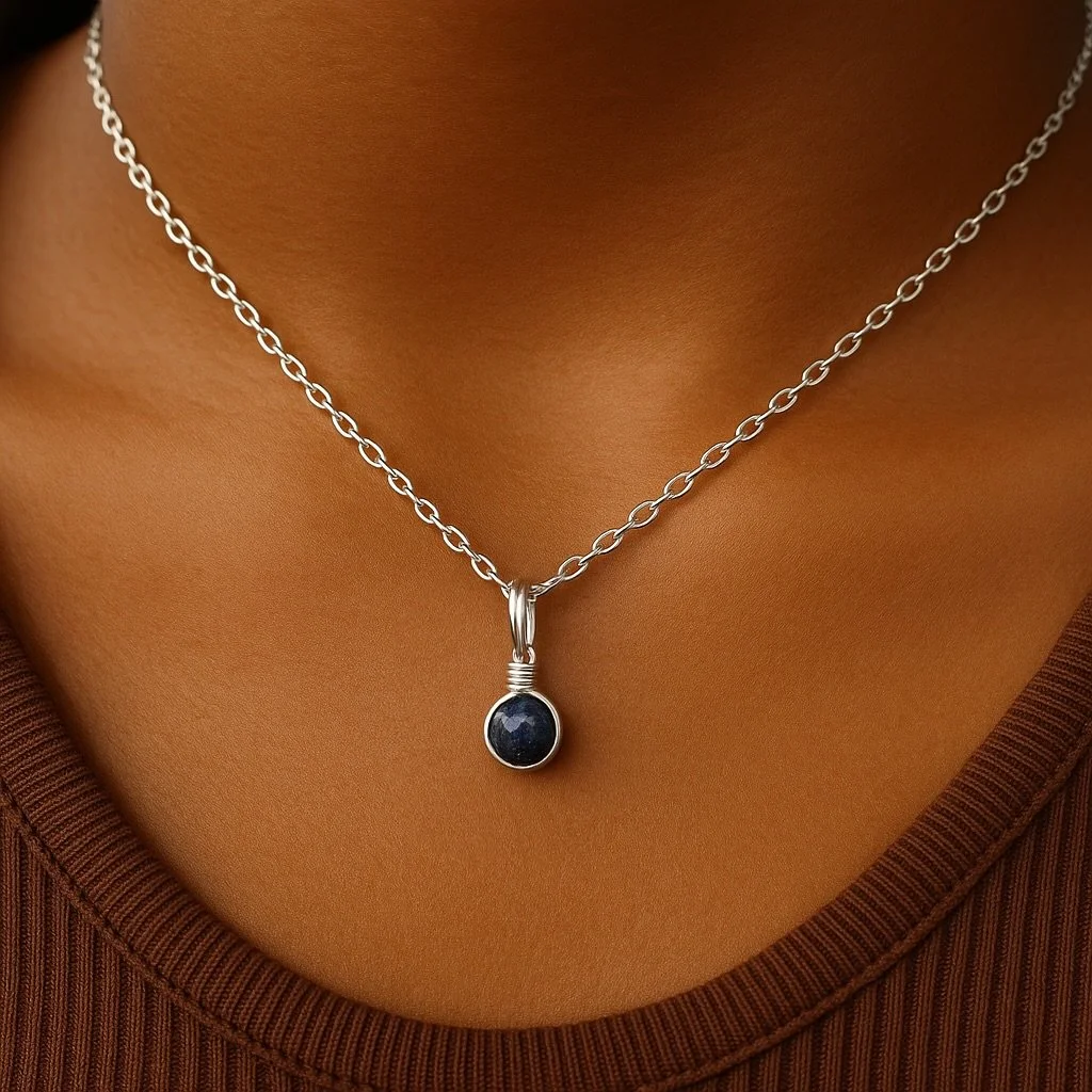 The Sapphire Crystal Sphere Necklace - Silver