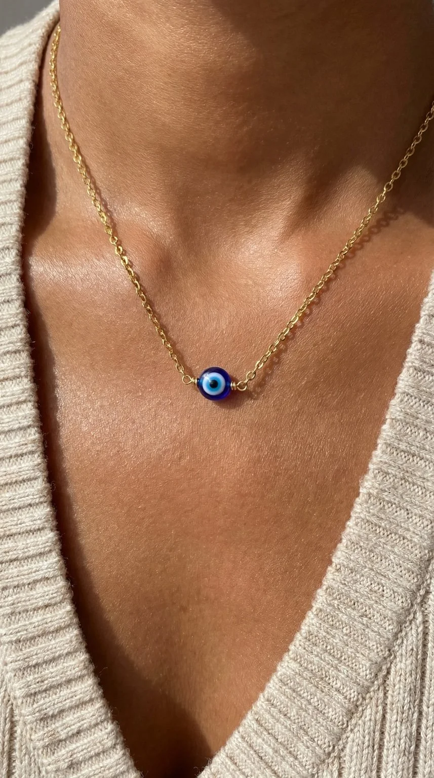 The Single Evil Eye Necklace - Gold