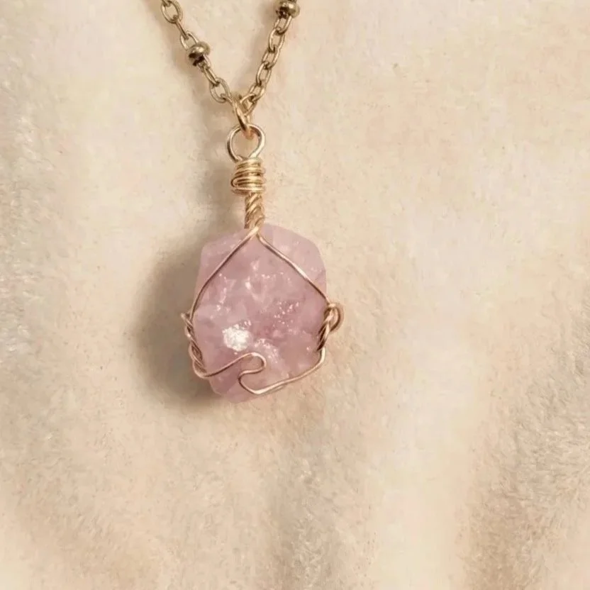 The Druzy Aura Quartz Necklace - Gold