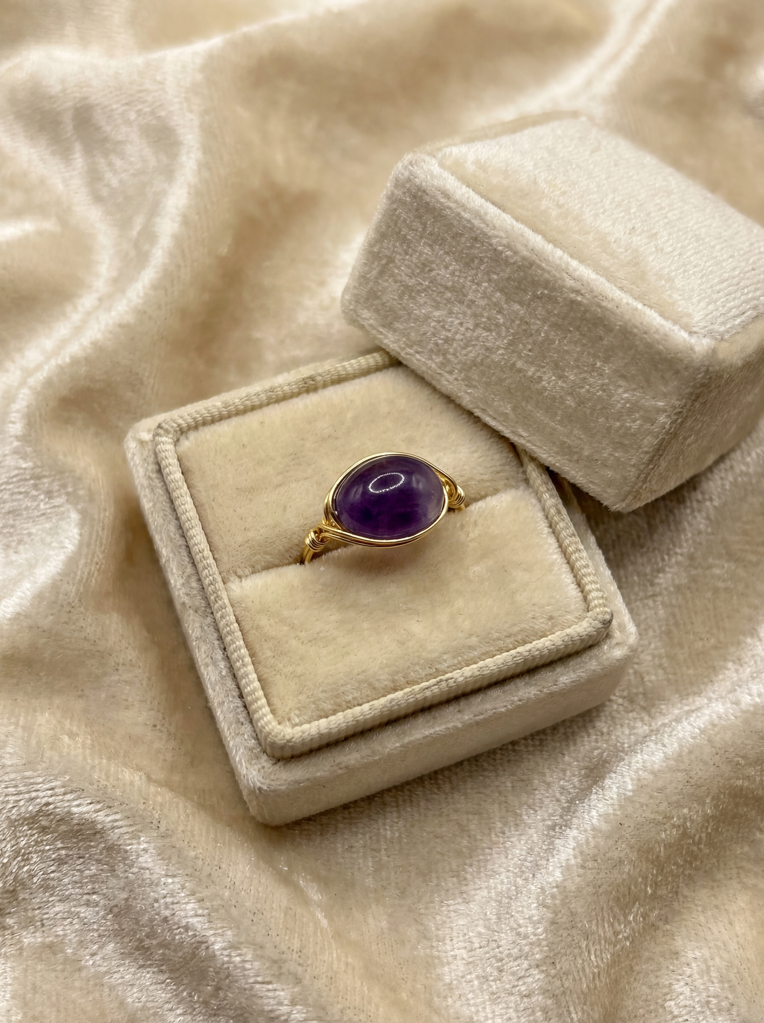 The Amethyst Nugget Ring - Gold Silver