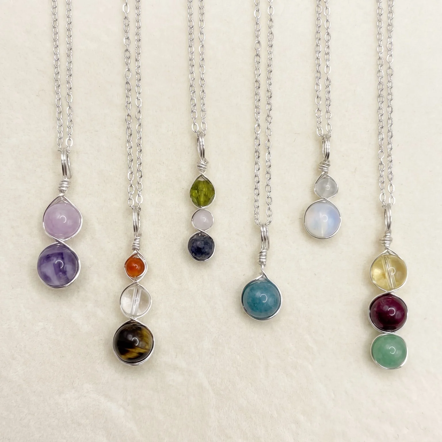 The Custom Birthstone Necklace Silver